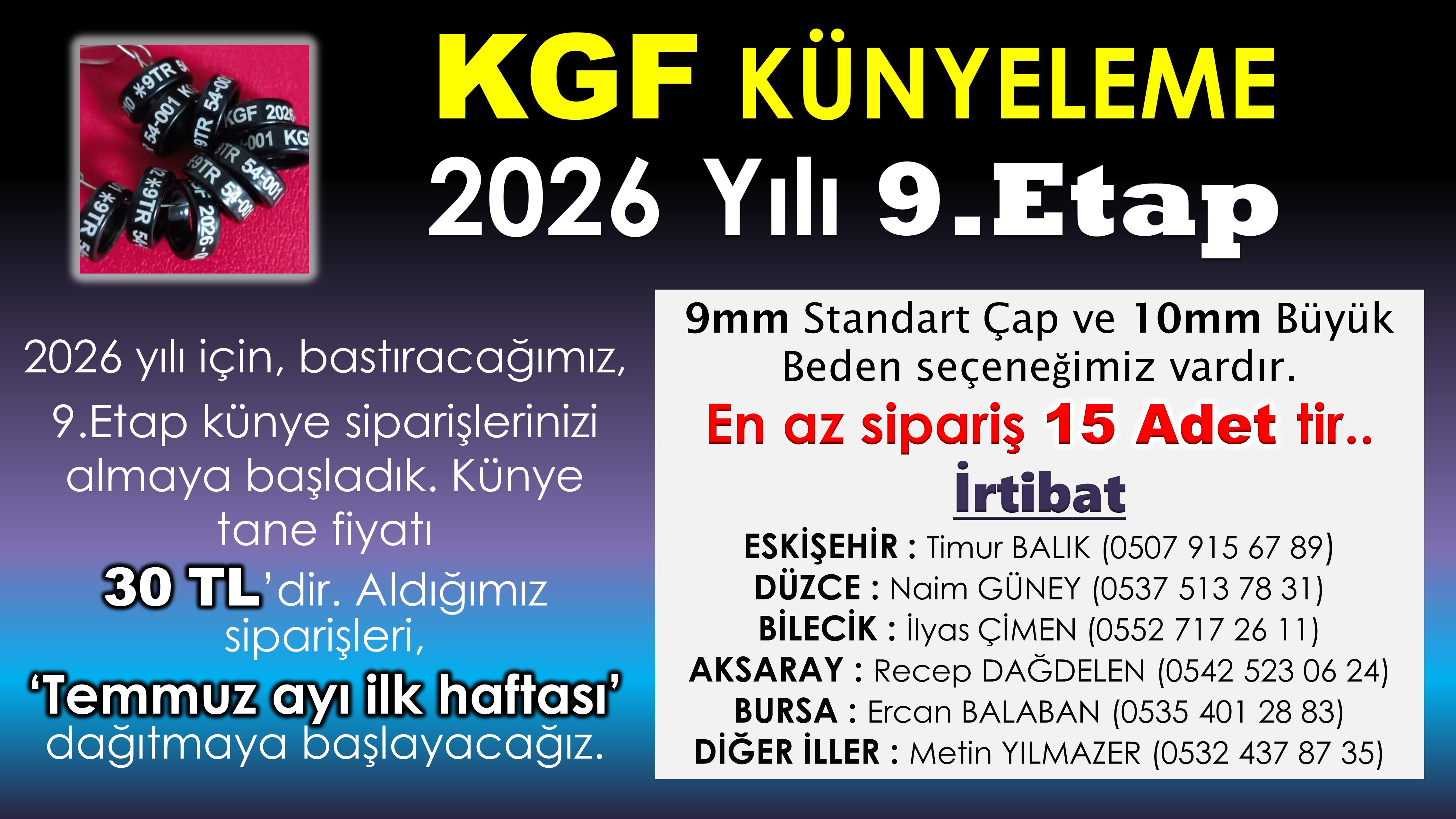 2026 Künyeleme Sipariş